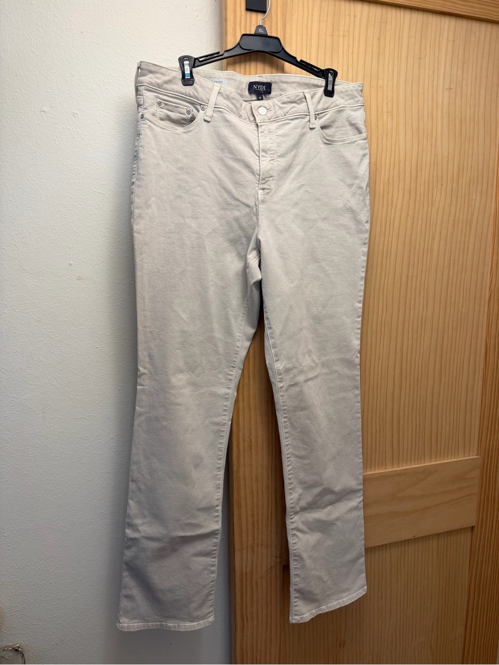 NYDJ Light Khaki Straight Leg Pants